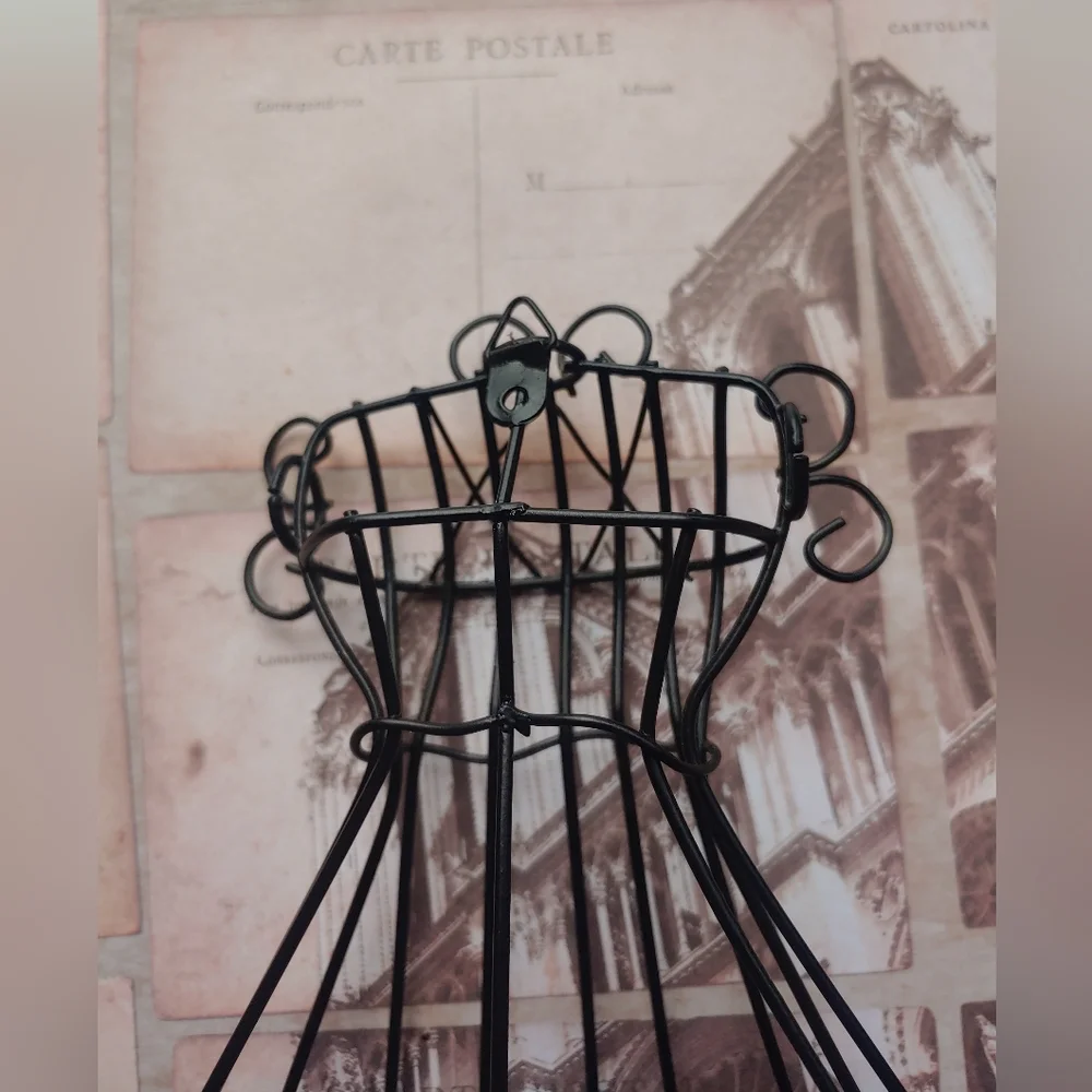 RARE Vintage 90s Fashion Dress Black Metal Hook Hanger Wall Decor Art - Picture 4 of 11